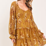 SAFFRON GARDEN MUSE WOVEN MINI DRESS