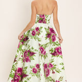 FUCHSIA ROSE HALTER WOVEN MAXI DRESS