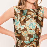 TROPICAL FILIGREE WISH WOVEN JACQUARD MINI DRESS