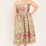 SWEET PEONY MORNING WOVEN MIDI DRESS
