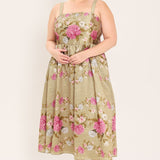 SWEET PEONY MORNING WOVEN MIDI DRESS