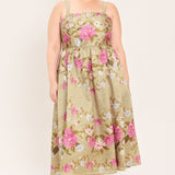 SWEET PEONY MORNING WOVEN MIDI DRESS
