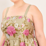 SWEET PEONY MORNING WOVEN MIDI DRESS