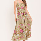 SWEET PEONY MORNING WOVEN MIDI DRESS