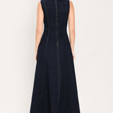 MIDNIGHT GOLDEN SECRET DENIM MAXI DRESS