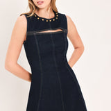 MIDNIGHT GOLDEN SECRET DENIM MAXI DRESS
