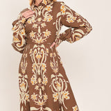 AMBER MEDALLION WOVEN SHIRT MAXI DRESS