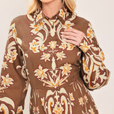 AMBER MEDALLION WOVEN SHIRT MAXI DRESS