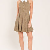 CAMBRIDGE COLLAR WOVEN TWEED MINI DRESS