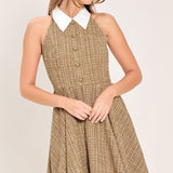 CAMBRIDGE COLLAR WOVEN TWEED MINI DRESS
