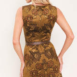 PECAN GARDEN POISE FAUX SUEDE MINI DRESS
