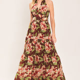 MERLOT MAGNOLIA WOVEN MAXI DRESS