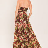 MERLOT MAGNOLIA WOVEN MAXI DRESS