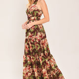 MERLOT MAGNOLIA WOVEN MAXI DRESS