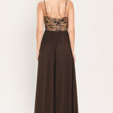 AUTUMN ARABESQUE KISS POWER MESH MAXI DRESS