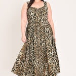 Flying Tomato Desert Rose Leopard Woven Midi Dress
