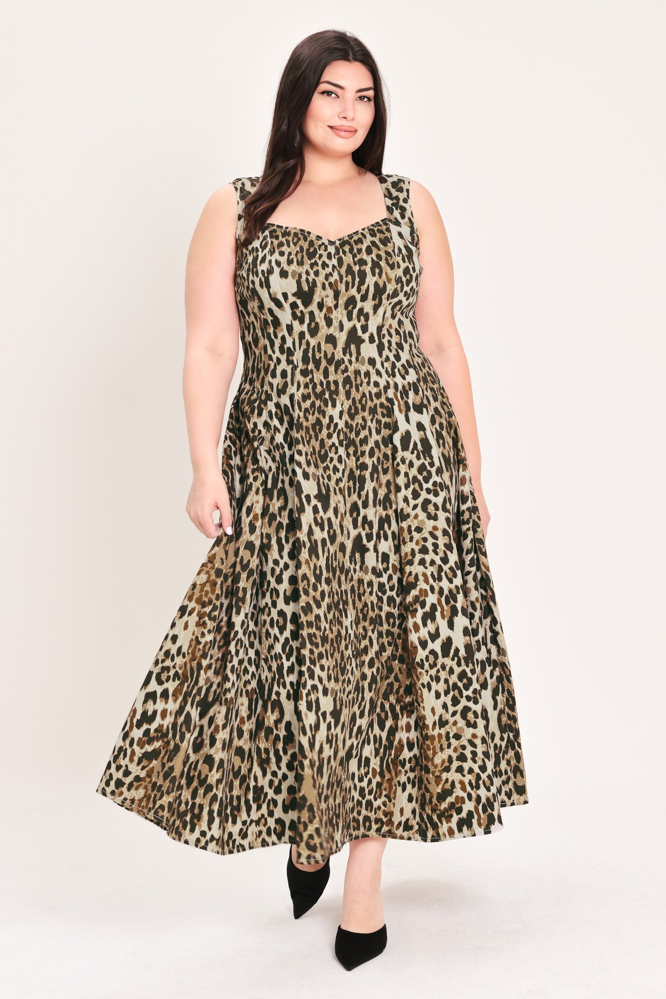 Flying Tomato Desert Rose Leopard Woven Midi Dress