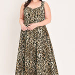 Flying Tomato Desert Rose Leopard Woven Midi Dress
