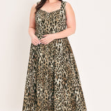 Flying Tomato Desert Rose Leopard Woven Midi Dress