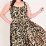 Flying Tomato Desert Rose Leopard Woven Midi Dress