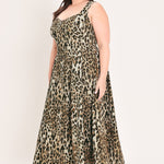 Flying Tomato Desert Rose Leopard Woven Midi Dress