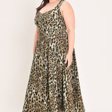 Flying Tomato Desert Rose Leopard Woven Midi Dress