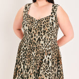 Flying Tomato Desert Rose Leopard Woven Midi Dress
