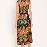 STARRY NOIR BLACK METALLIC TEXTURED COLUMN DRESS