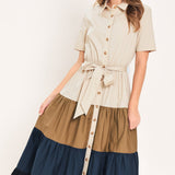 MARINA SUNSET WOVEN MAXI SHIRT DRESS