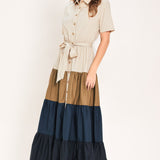 MARINA SUNSET WOVEN MAXI SHIRT DRESS