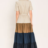 MARINA SUNSET WOVEN MAXI SHIRT DRESS
