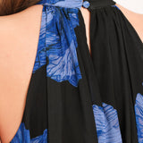 EVENING ORCHARD WOVEN HALTER MAXI DRESS