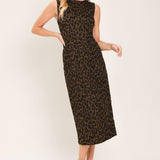 LEOPARD ICON TWILL MIDI DRESS