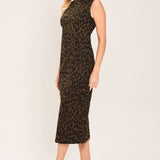 LEOPARD ICON TWILL MIDI DRESS