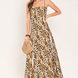 CHEETAH TRAIL WOVEN MAXI DRESS