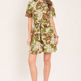 VERDANT ESCAP WOVEN MINI SHIRT DRESS