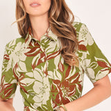 VERDANT ESCAP WOVEN MINI SHIRT DRESS