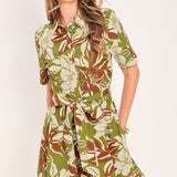 VERDANT ESCAP WOVEN MINI SHIRT DRESS