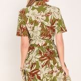 VERDANT ESCAP WOVEN MINI SHIRT DRESS