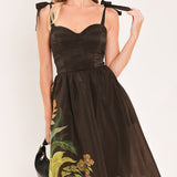 CACAO FLORAL FESTIVAL WOVEN MIDI DRESS