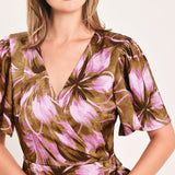 VIOLET GARDEN DRIFT WOVEN FAUX WRAP MAXI DRESS