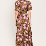 VIOLET GARDEN DRIFT WOVEN FAUX WRAP MAXI DRESS