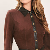 FALLING FOR YOU BURGUNDY FAUX SUEDE TIE-WAIST MINI DRESS
