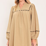 NATURAL LINEN MELODY WOVEN MINI DRESS