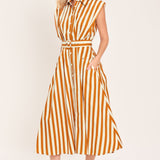 SUNSET MARINA WOVEN MIDI DRESS