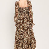 CEDAR SWIRL SONATA WOVEN MIDI DRESS