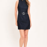 DEEP INDIGO POISE DENIM MINI DRESS