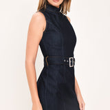 DEEP INDIGO POISE DENIM MINI DRESS