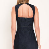 DEEP INDIGO POISE DENIM MINI DRESS