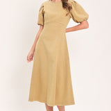 OCHRE COTTAGE POISE WOVEN MIDI DRESS